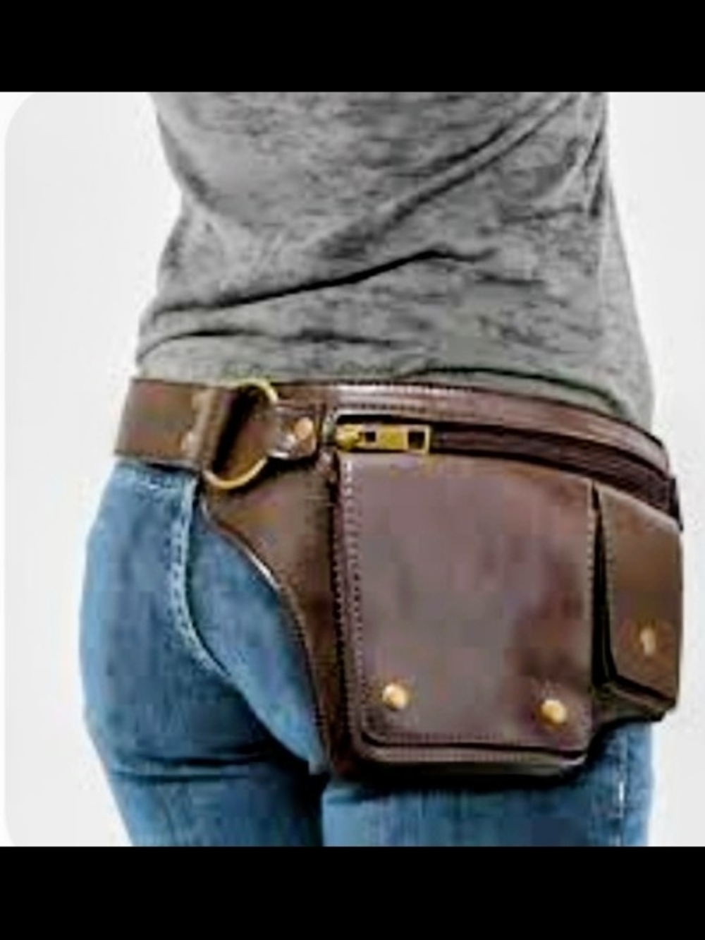 Leather Brown Men’s /Ladies Waist Bag / Belt Pouch